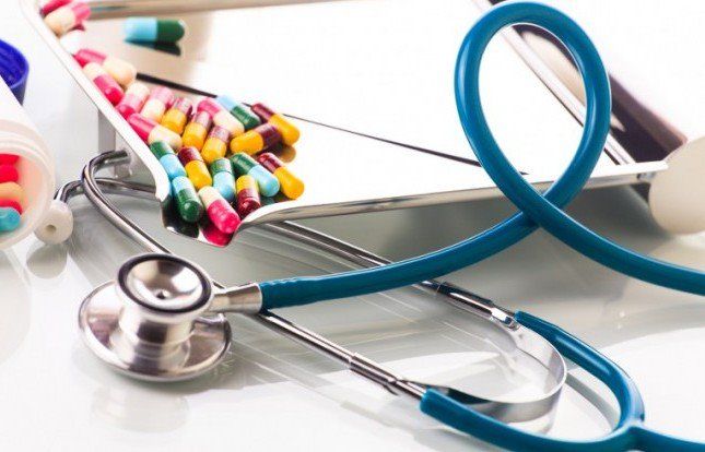 Operating room with doctors performing surgery